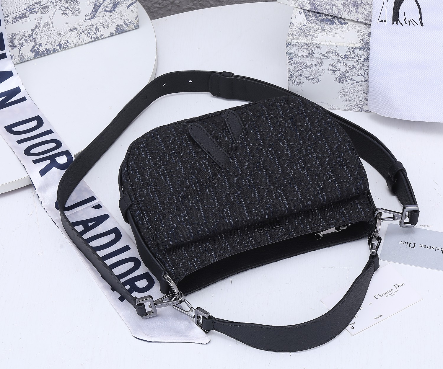 Mini Saddle Soft bag Black print 1090 XB002 24cm