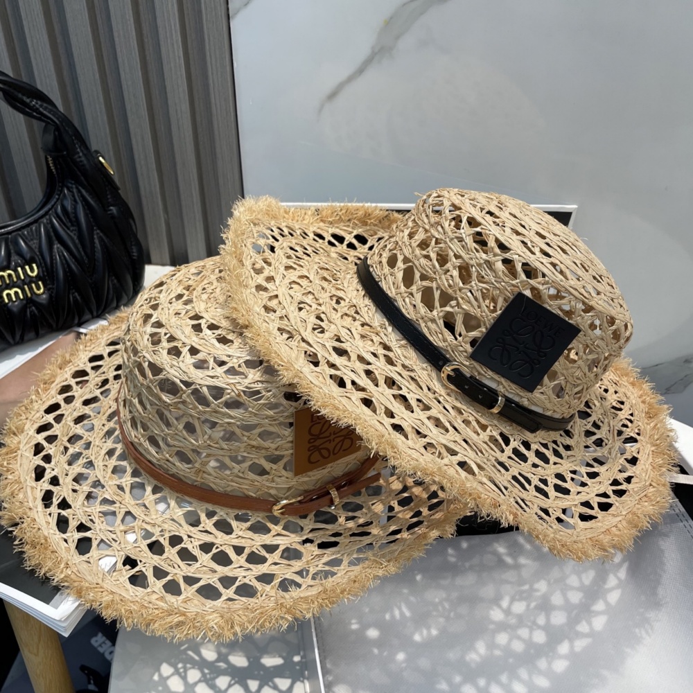 Loewe Hat Hollow-Out Breathable Straw Hat Accessories