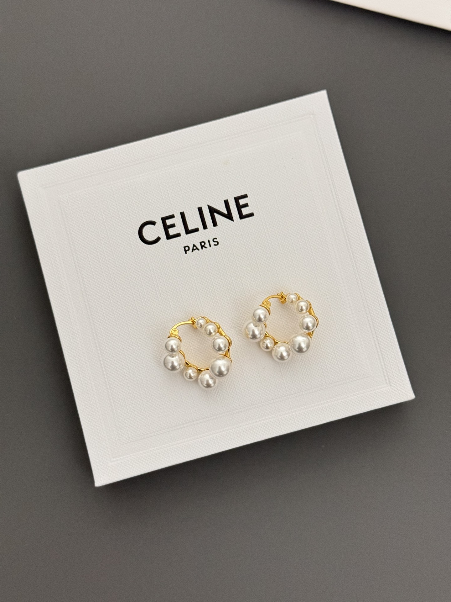 Celine Jewelry Earring Pearl Semi-circle Earrings
