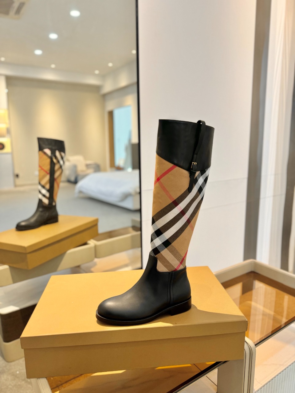 Burberry Shoes Boots Canvas Leather