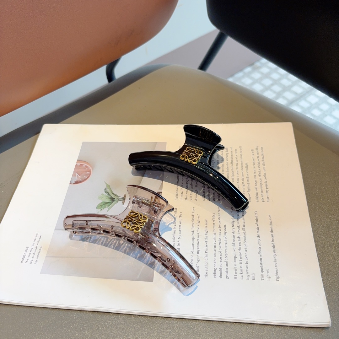 Loewe Jewelry Hairpin Metal Logo Clip Shark Clip