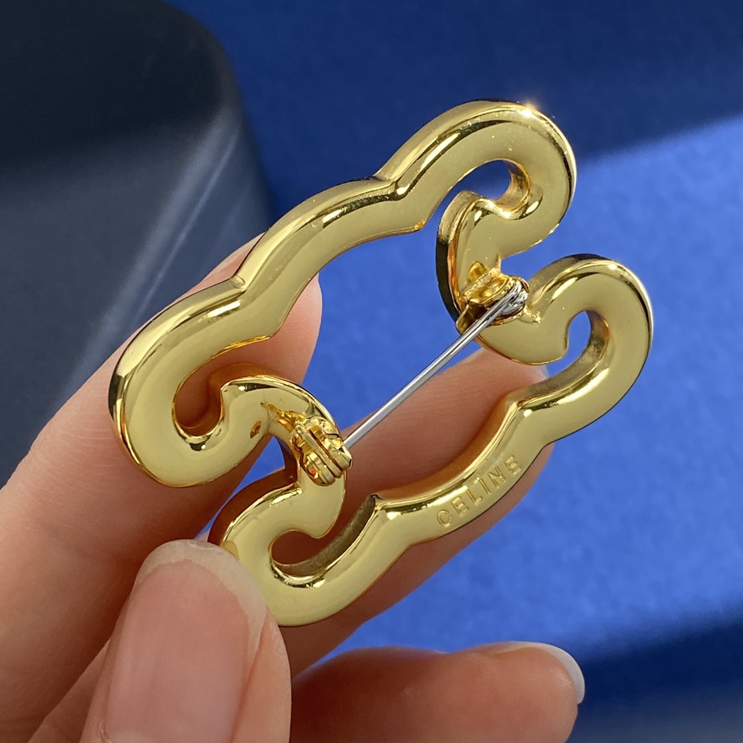 Celine Jewelry Brooches Diamond-encrusted zircon hollow arc de Triomphe