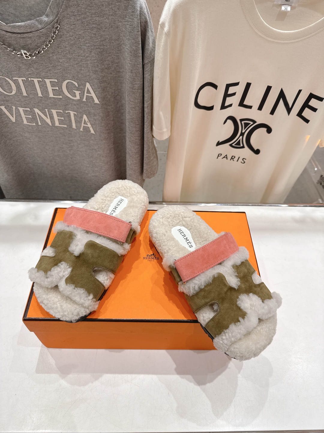 Hermes Shoes Slippers Wool Leather Shoe