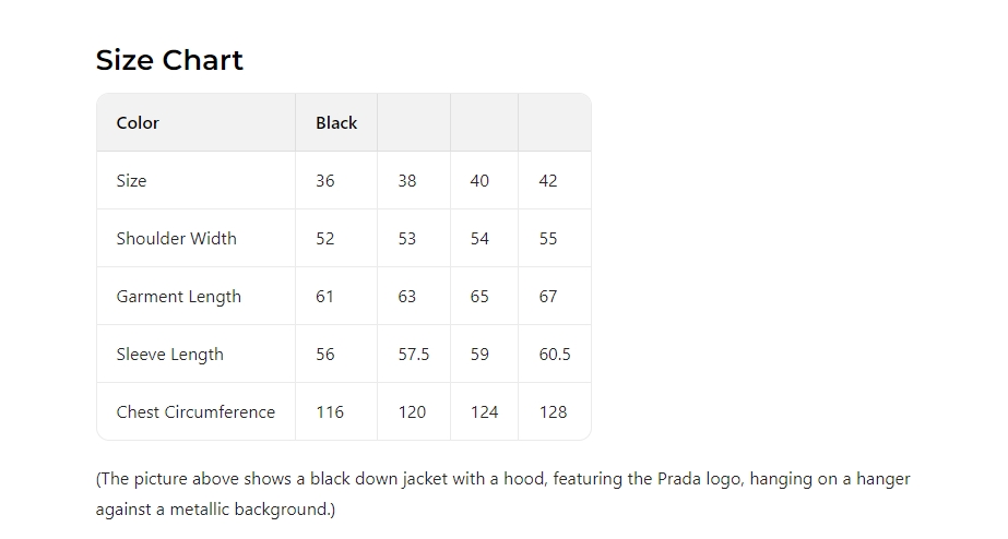 Prada Down Jacket Ladies' Favorite Clothes