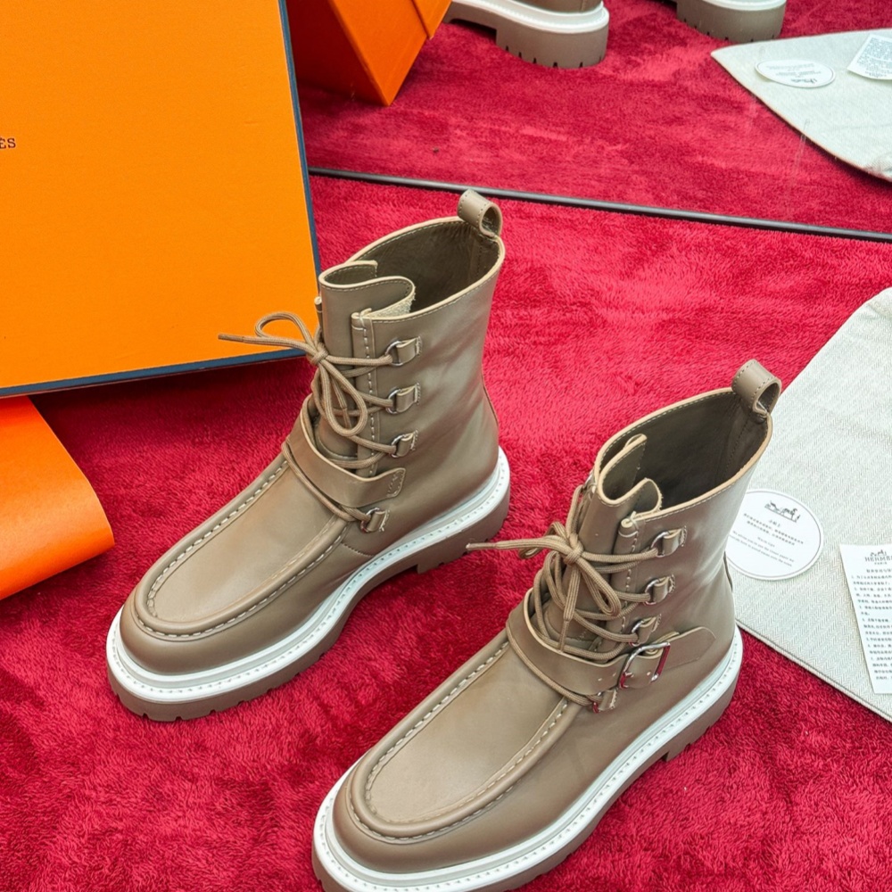 Hermes Shoes Boots Cowhide TPU Leather Shoe