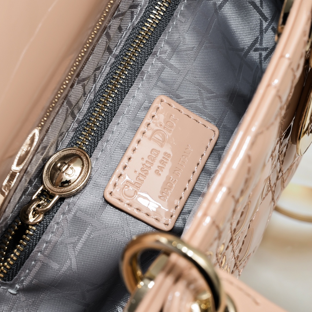 Small Lady Dior My ABCDior Bag Pink patent leather CD2026 XB081 20cm