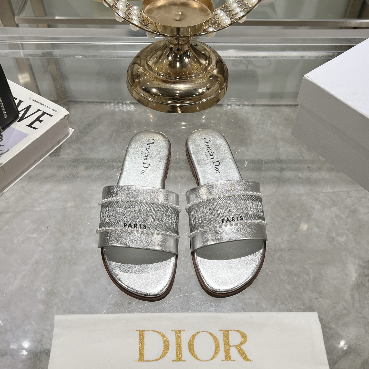 Dior Shoes Pearl D-Lane women's slippers
