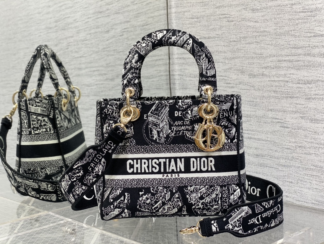 10A + top quality Dior Medium Lady D-Lite Bag 0812 LM003 24cm