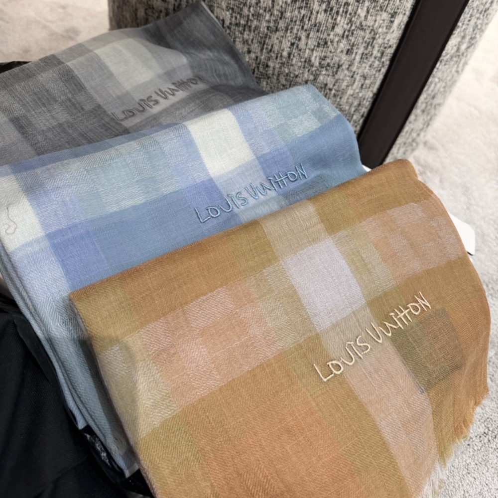 Louis Vuitton Scarf Plaid Scarf Kashmir Cashmere 90*200cm Accessories