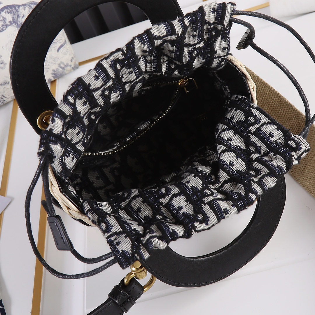 Small Lady Dior Bag Black weave 0003 XB032 20cm