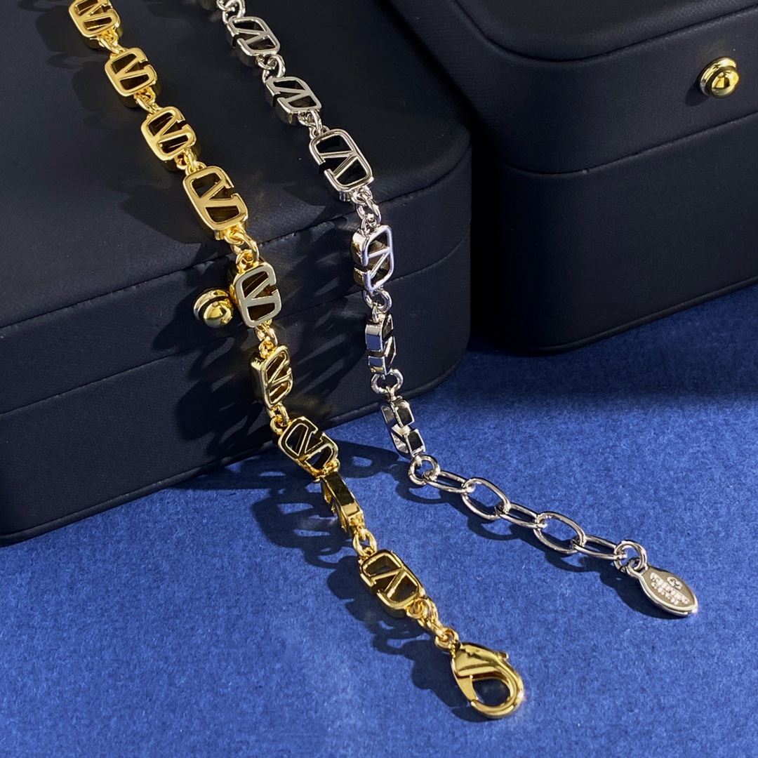 Valentino Jewelry Bracelets Rectangular V-Logo Bracelet 16cm+4cm