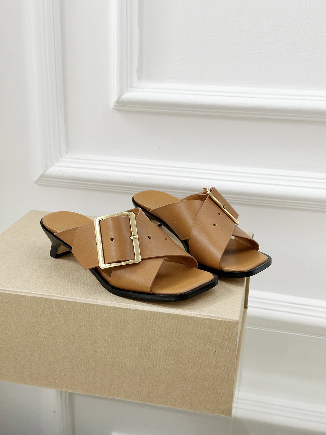 Loewe Shoes Petal square toe high heels with exposed toes