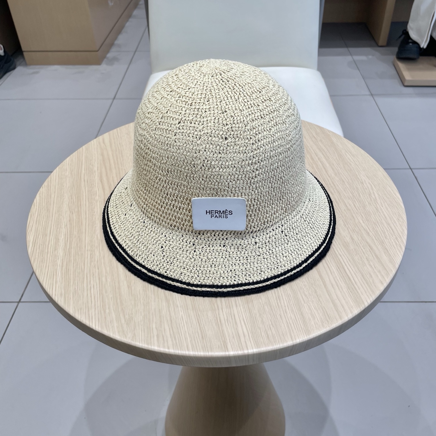 Hermes Hat Hollow-Out Breathable Woven Bucket Hat Accessories
