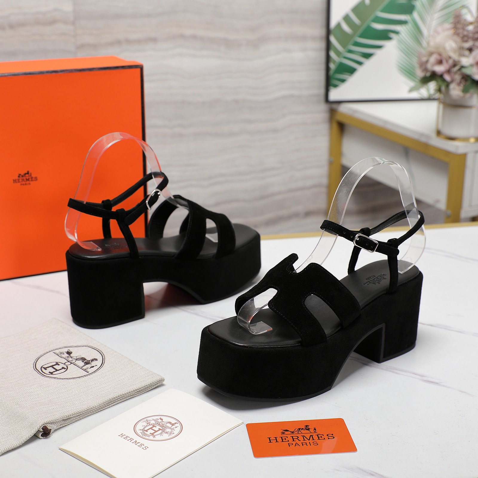 Hermes Shoes Sandals Oran Leather 7CM