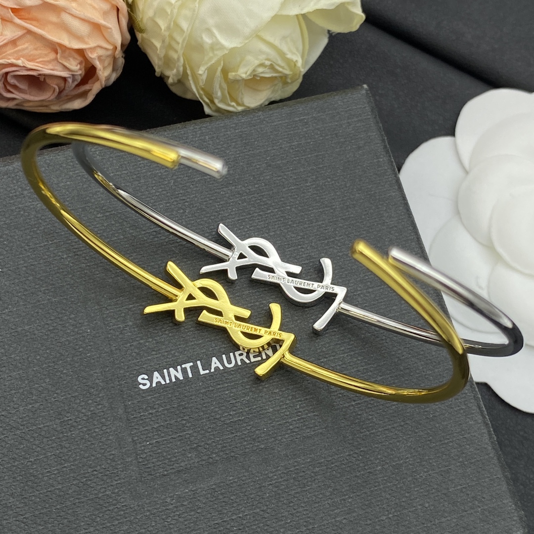 Saint Laurent Jewelry Bangle Open Letter Bracelet