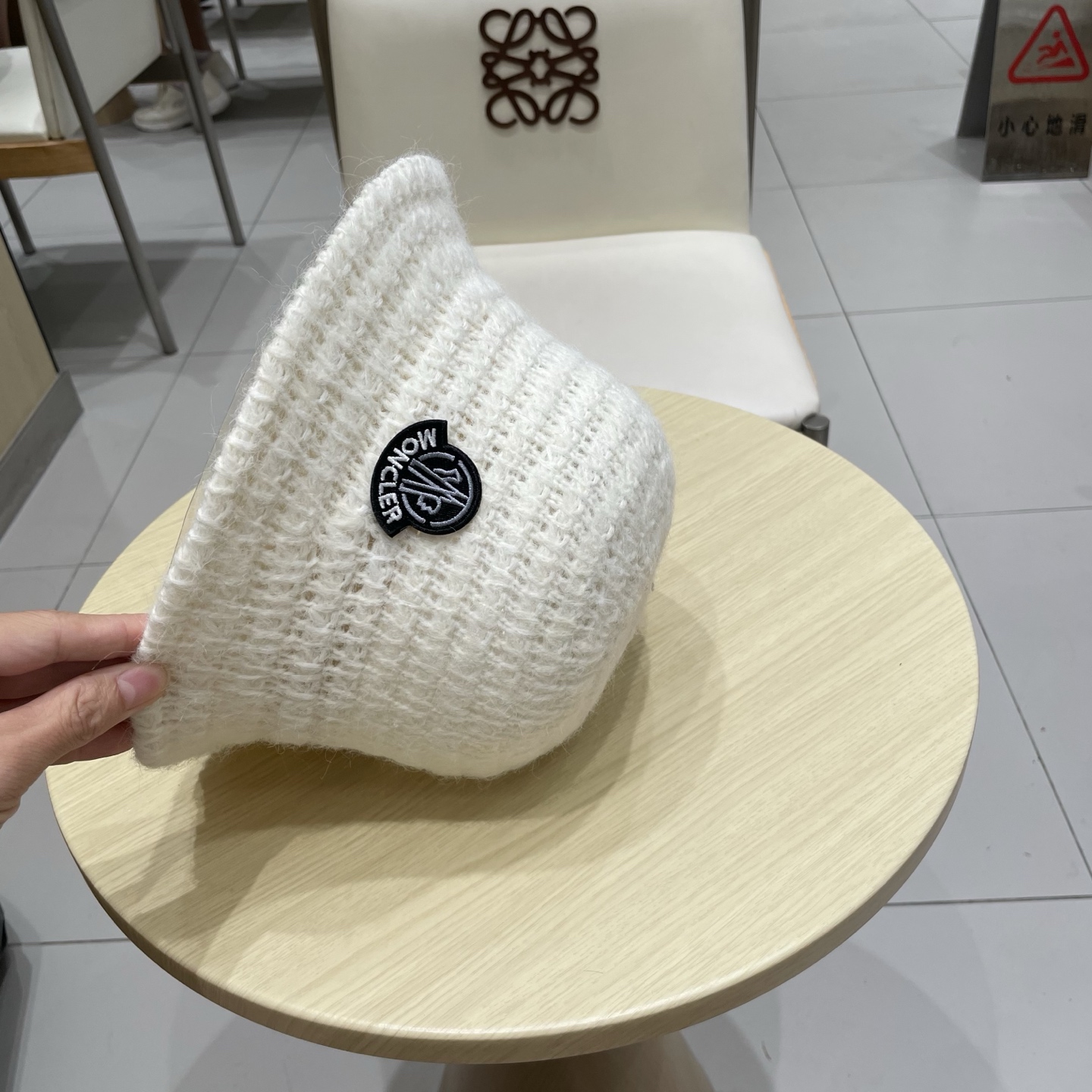 Moncler Hat Woven Wool Bucket Hat Accessories