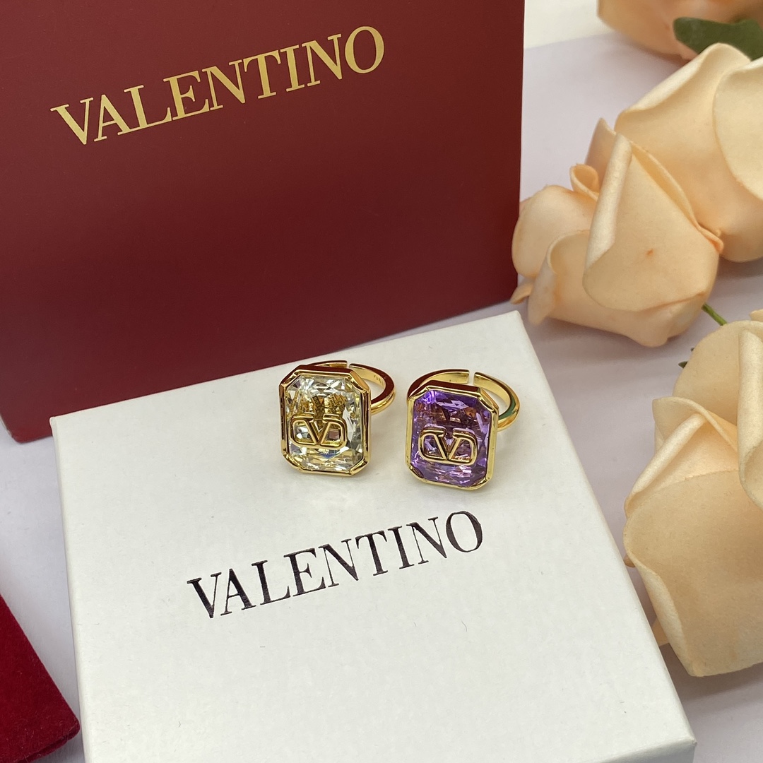 Valentino Jewelry Rings Square Colored Diamond Adjustable Ring
