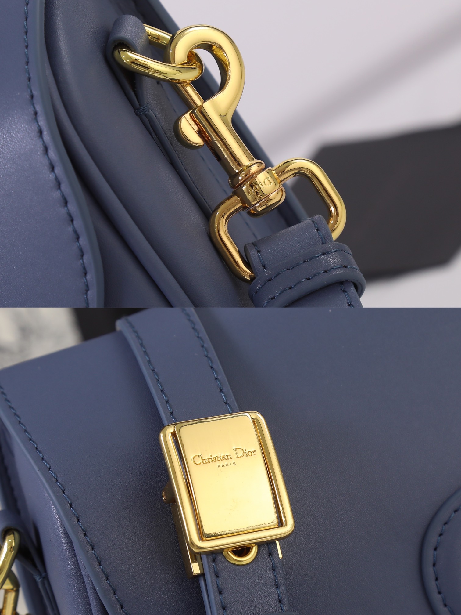Medium Dior Bobby bag Blue CD-2011 XB081 22cm