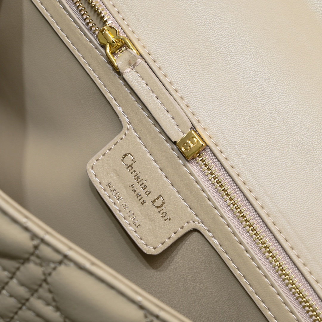 Large Dior Caro Bag Apricot 9797 XB002 28cm