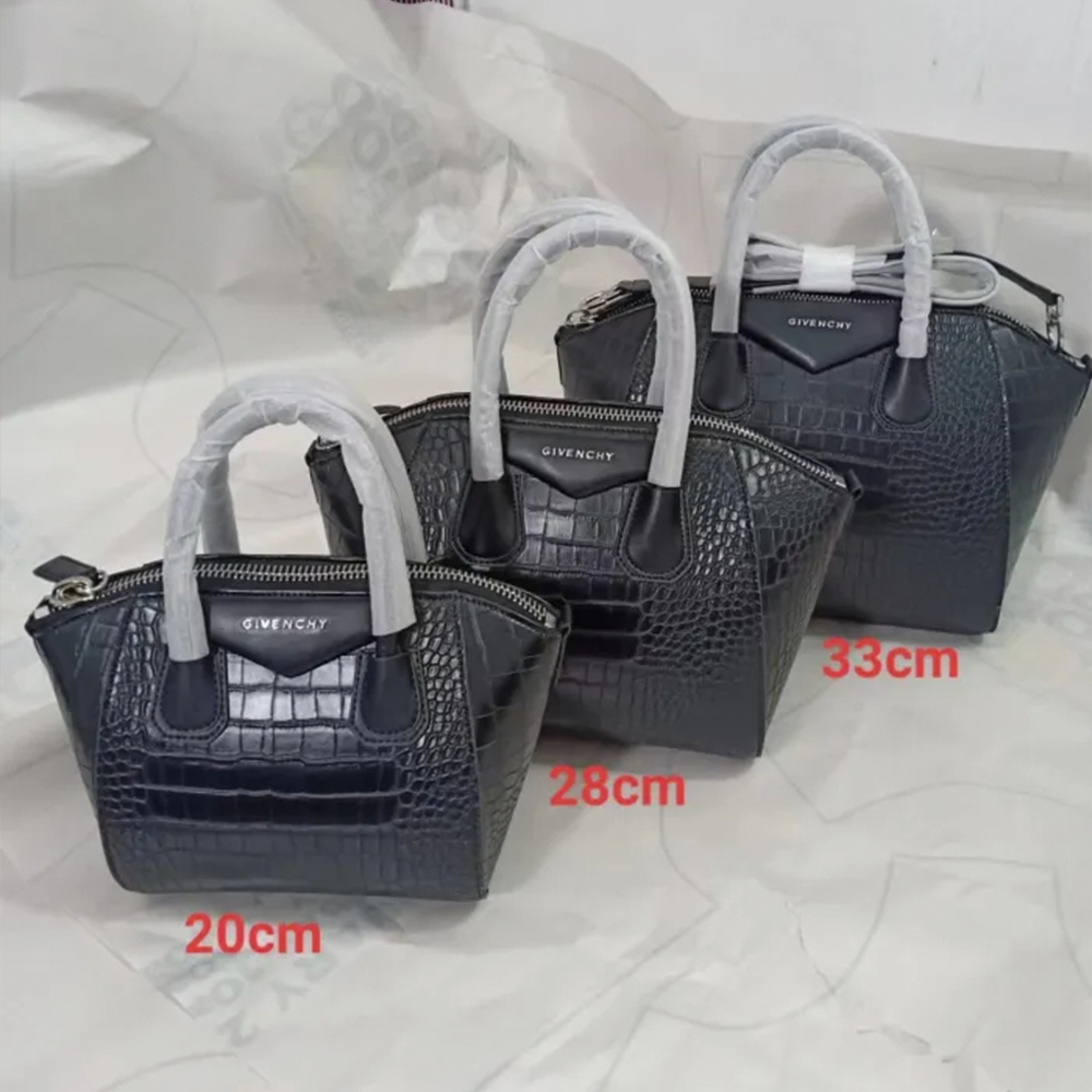 GIVENCHY Antigona Bag Black Crocodile LM022032042 20-33cm