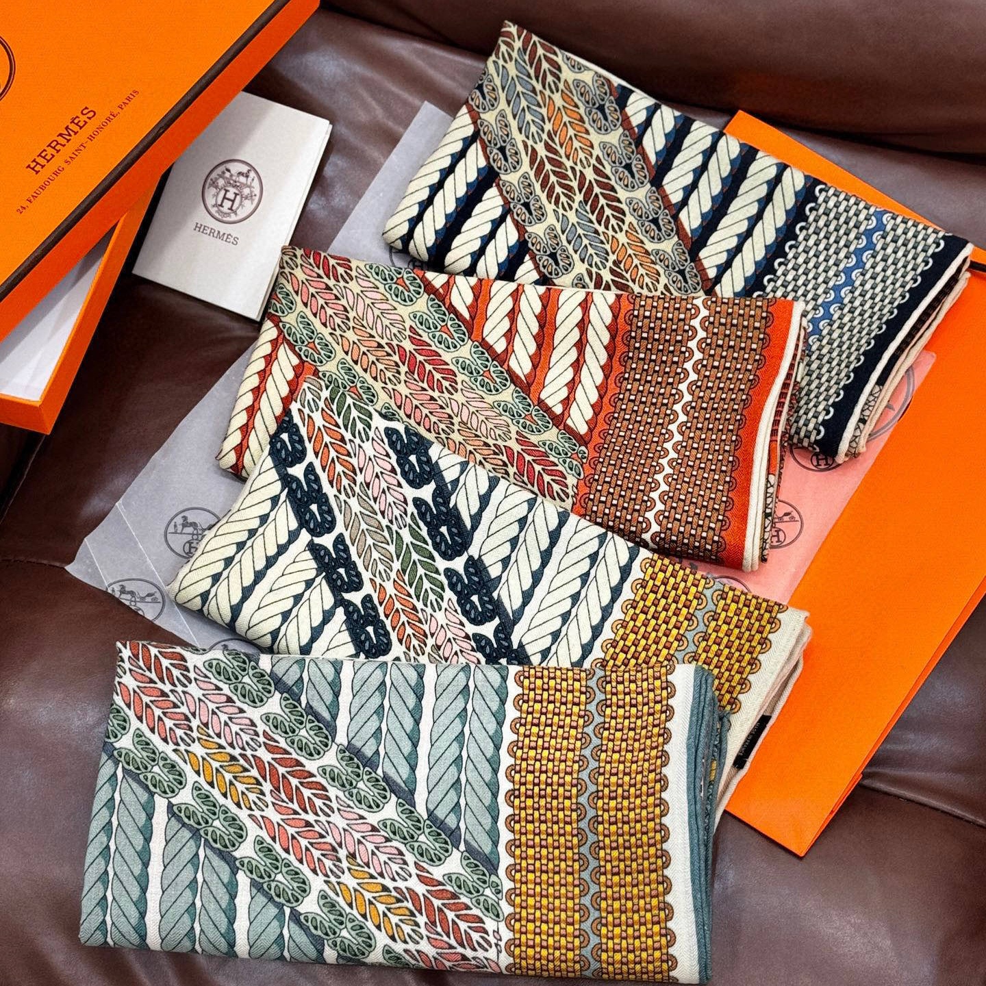 Hermes Scarf Dressage Tressage Square Scarf 140*140cm Accessories