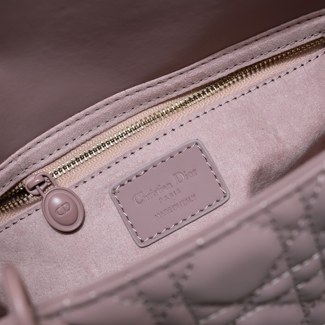 Medium Lady Dior Bag Purple Matte 2022 LM071 24cm