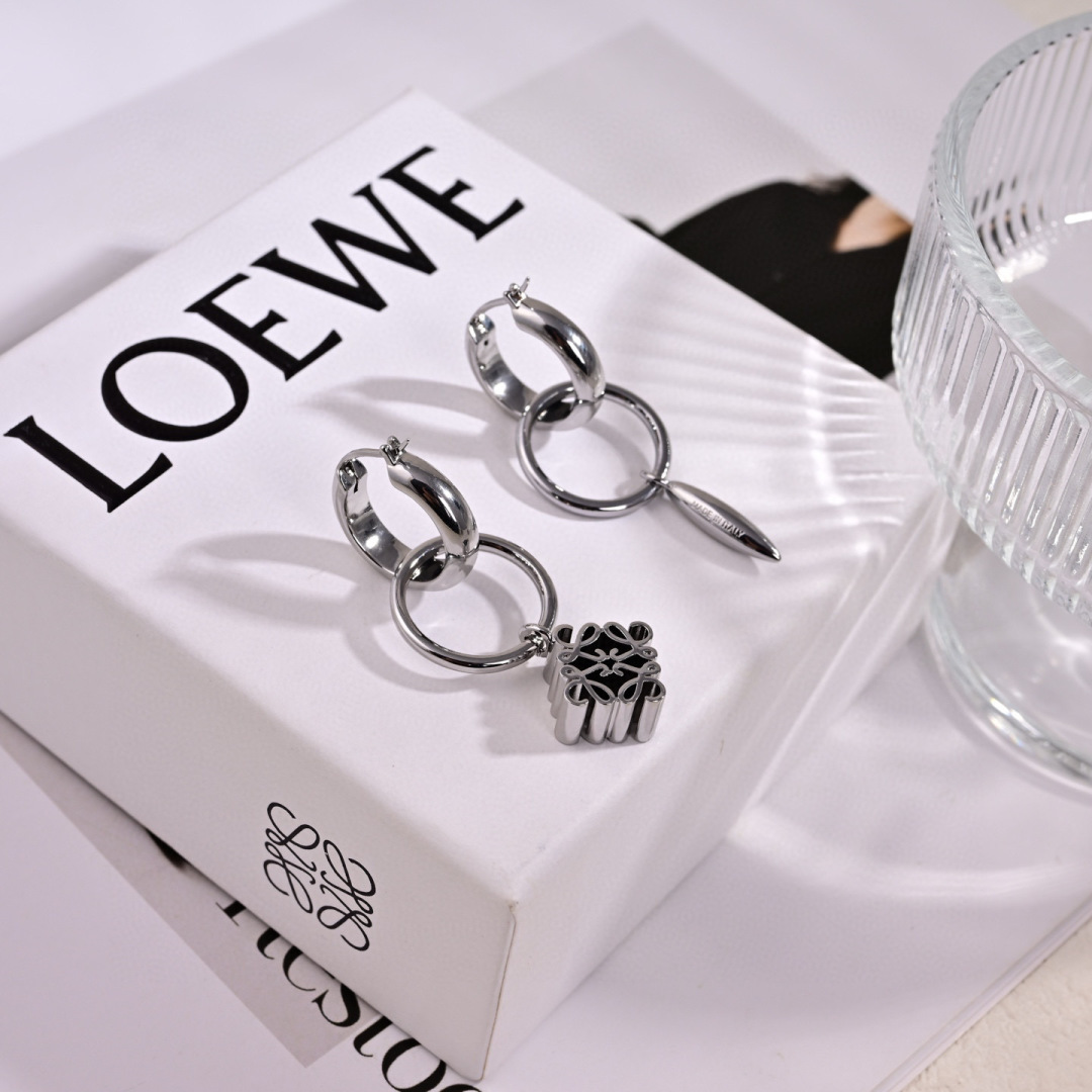 Loewe Jewelry Earring Asymmetrical Design Stud Earrings
