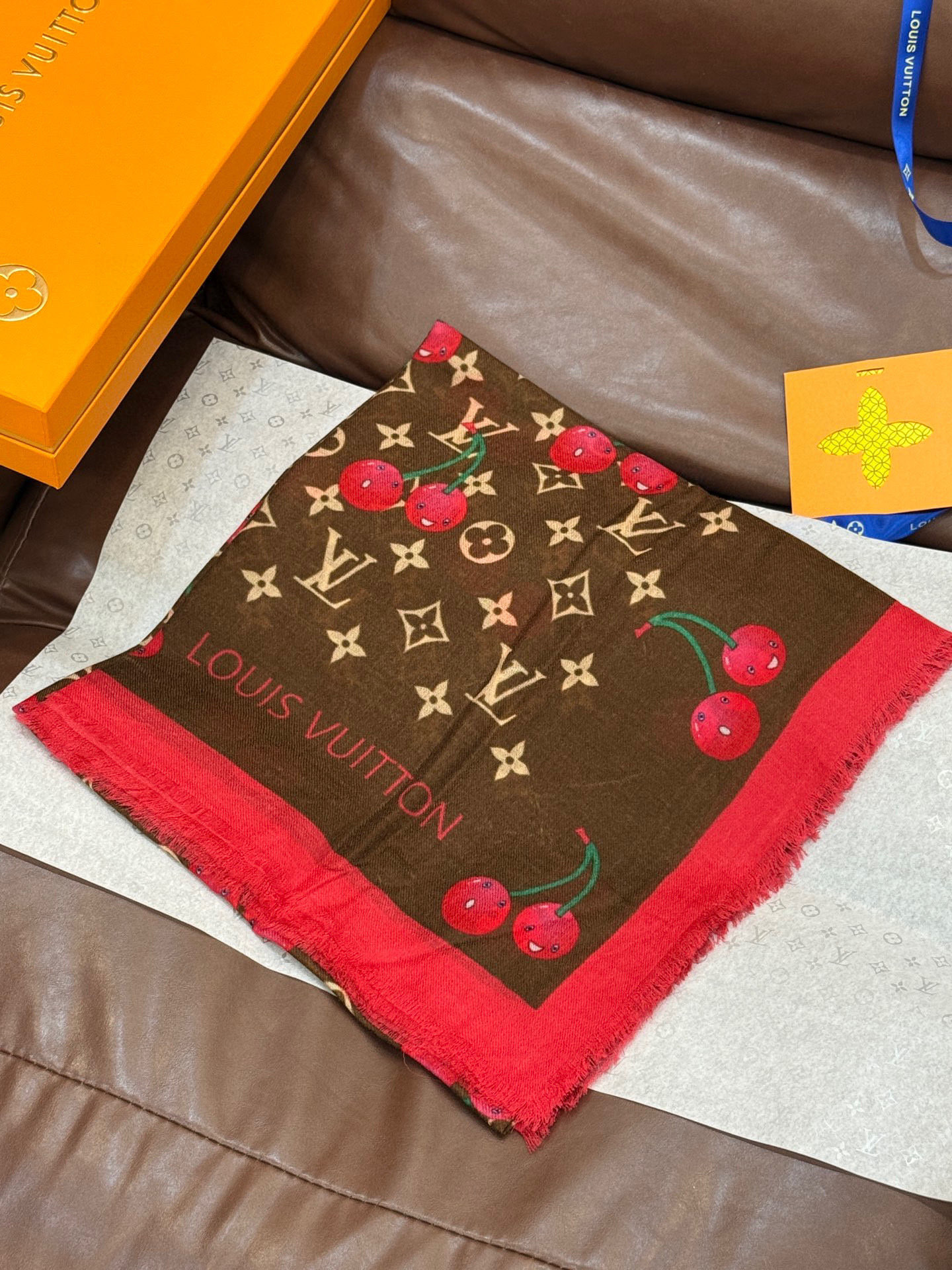 Louis Vuitton Scarf LVxTM Monogram Cerise Square Scarf Cashmere 140*140cm Accessories