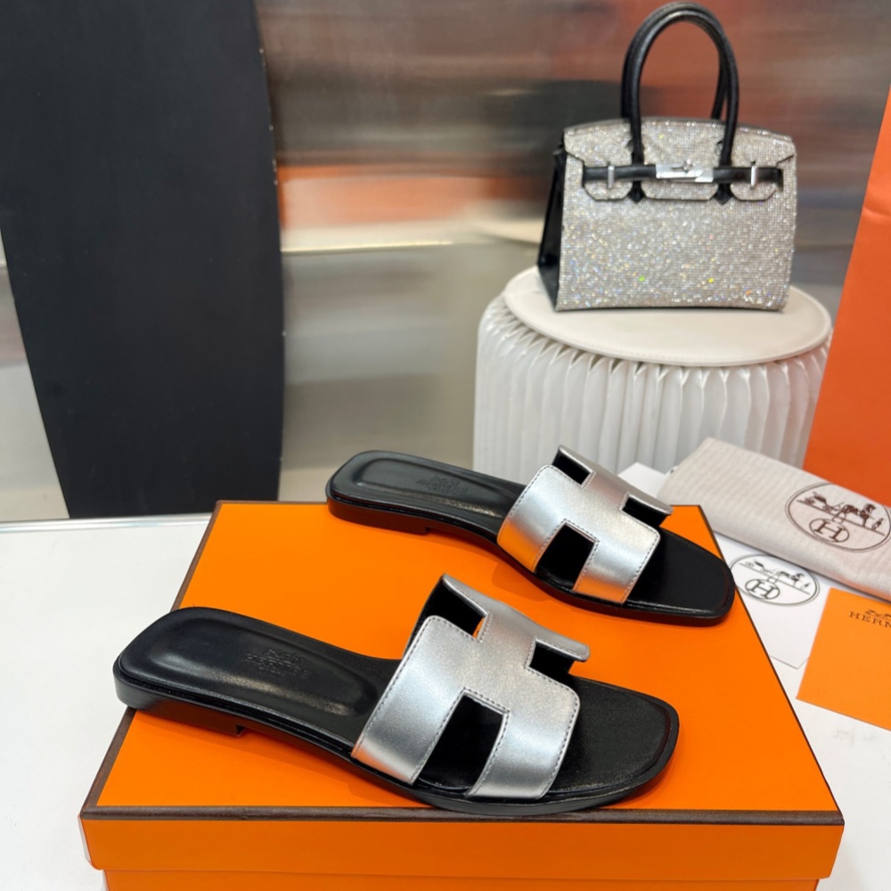 Hermes Shoes Slippers  Oran Leather Shoe