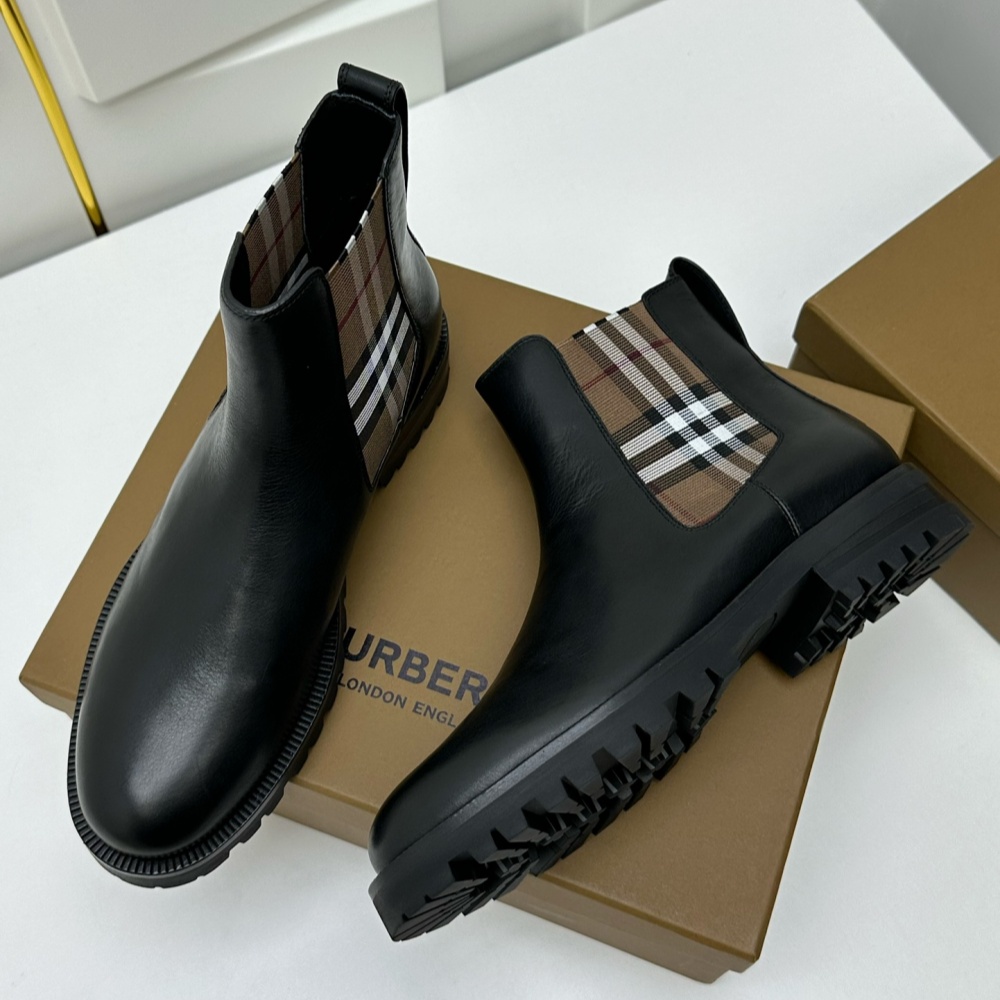 Burberry Shoes Boots Cowhide Canvas