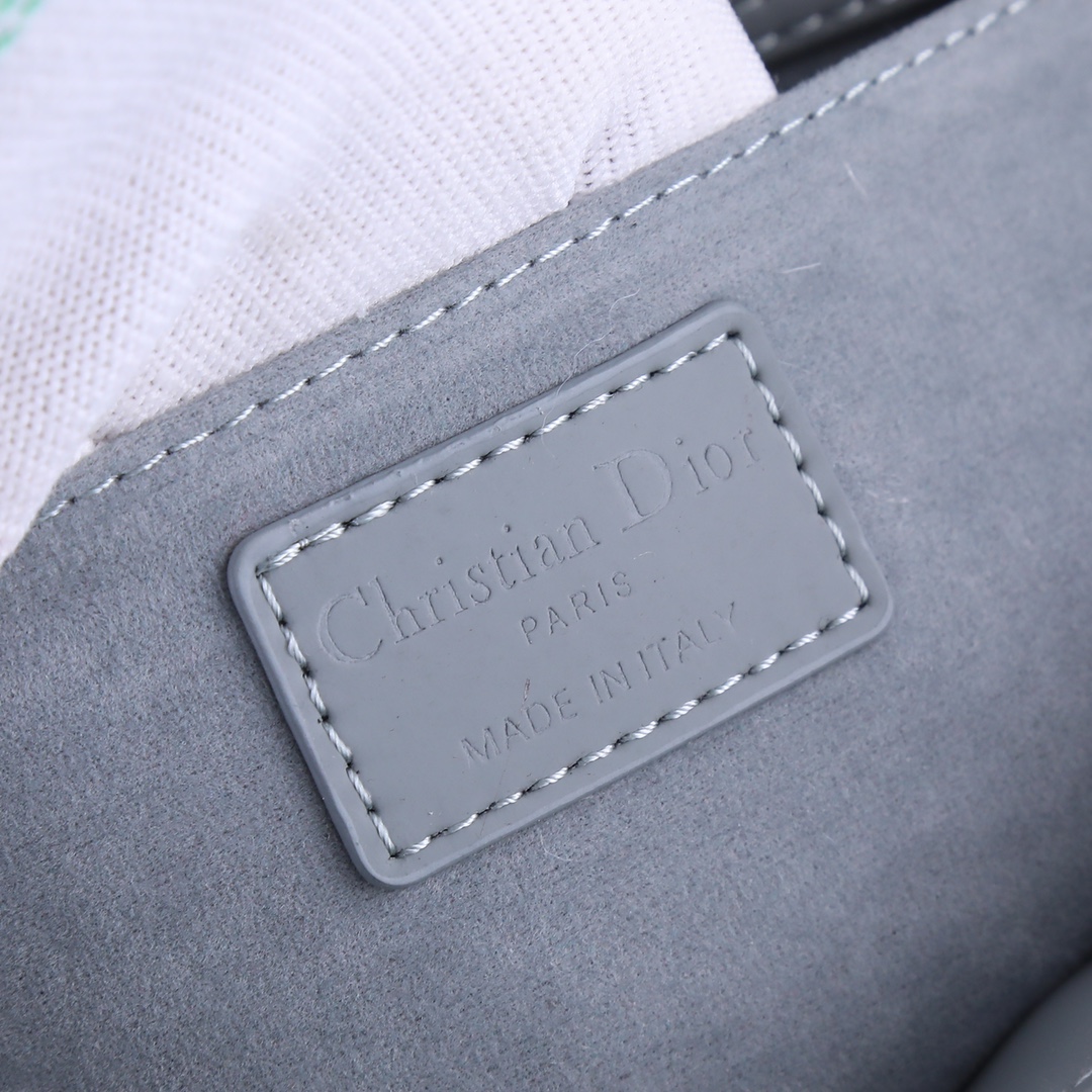 Medium Lady D-Joy Bag Gray Matte 2088 XB002 26cm