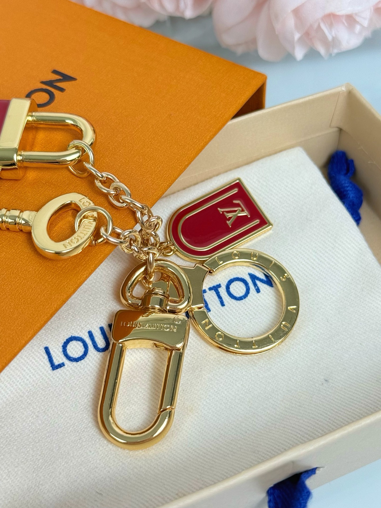 Louis Vuitton Key Chain Lock Key Brand Multi-Element Chain Pendant Keychain Pendant Accessories