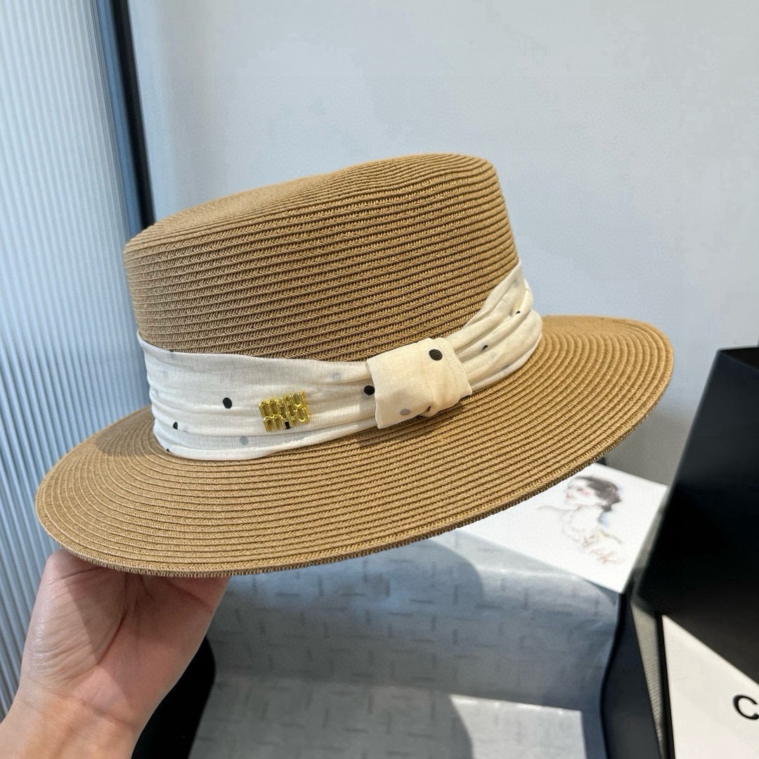 Miu Miu Hat Flat-Top Sun Hat 57cm Accessories