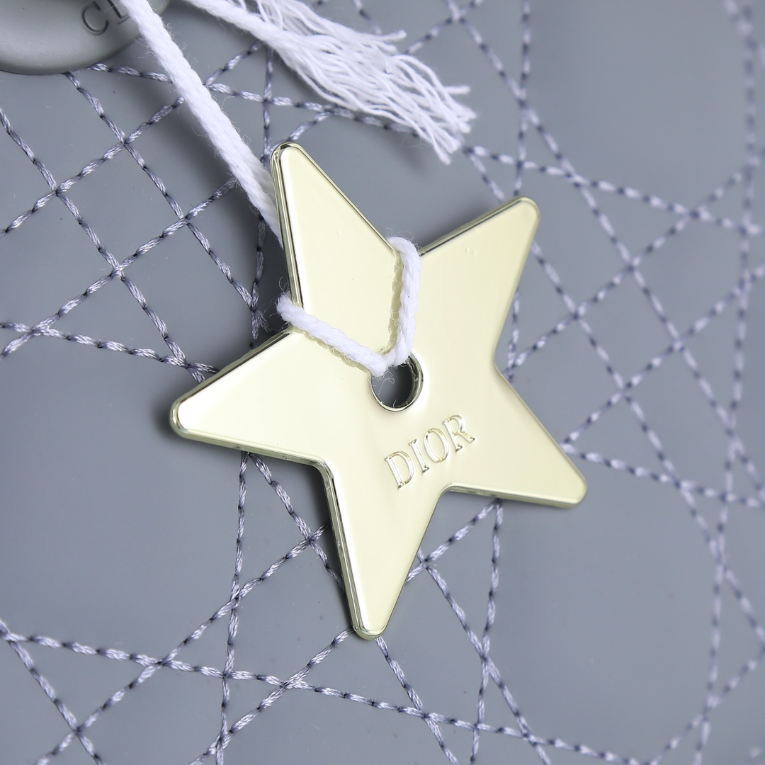 Medium Lady D-Joy Bag Gray Matte 2088 XB002 26cm