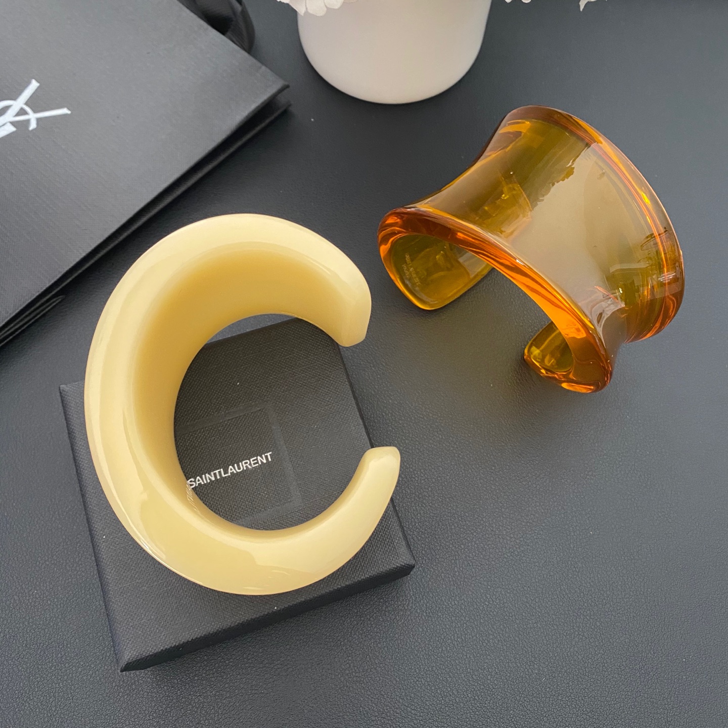 Saint Laurent Jewelry Bangle Lrregular design resin bracelet