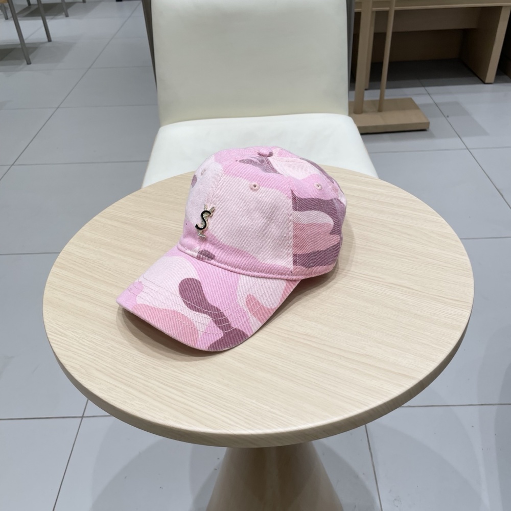 Saint Laurent Hat Pink Camouflage Street Baseball Cap Accessories