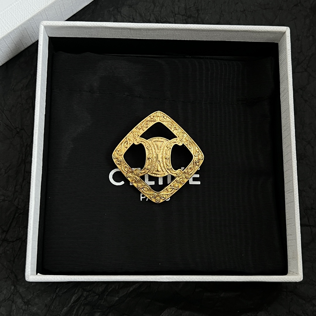Celine Jewelry Brooches Arc de Triomphe Hollow