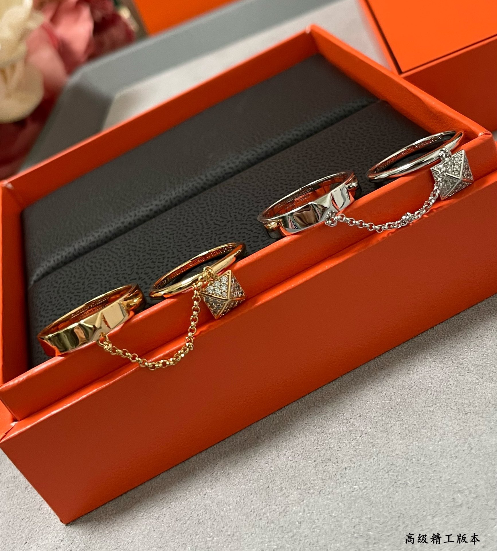 Hermes Jewelry Rings Hermes two-in-one rivet