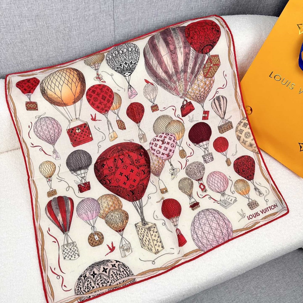 Louis Vuitton Scarf Up And Away Hot Air Balloon Square Scarf 70% Cashmere 30% Silk 70*70cm Accessories