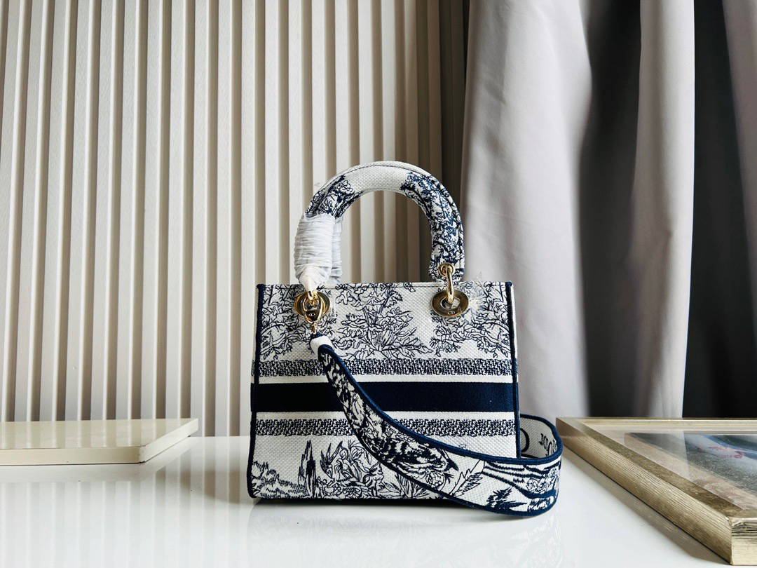 10A + top quality Dior Medium Lady D-Lite Bag M0565 LM003 24cm