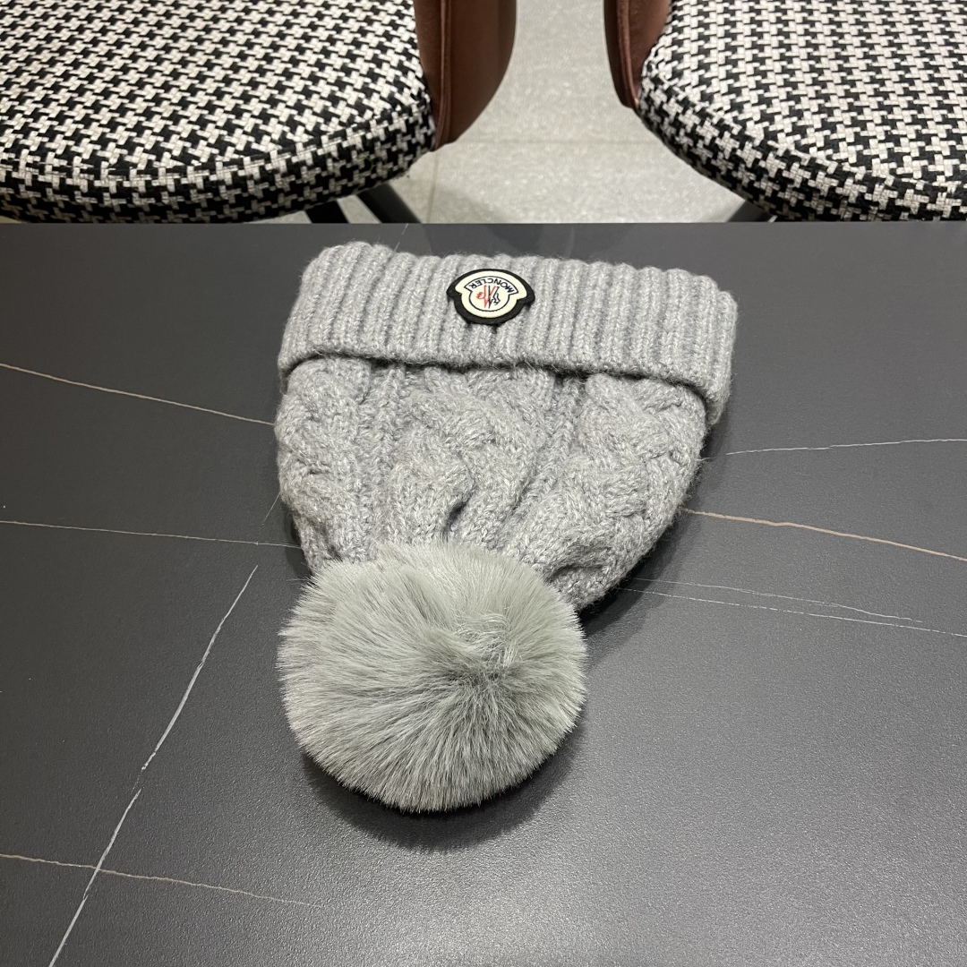 Moncler Hat Non-Woven Embroidered Logo Beanie Accessories