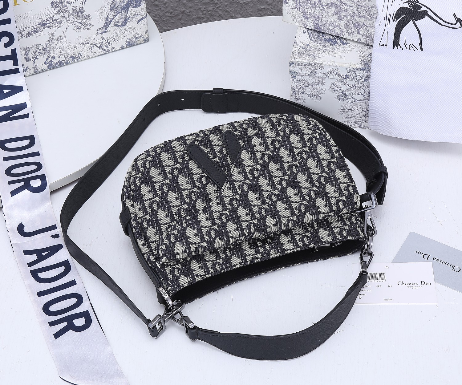 Mini Saddle Soft bag Blue print 1090 XB002 24cm