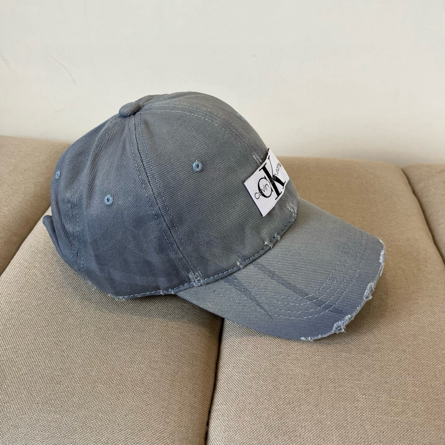 CK Hat Washed Patterned Distressed Baseball Cap Accessories