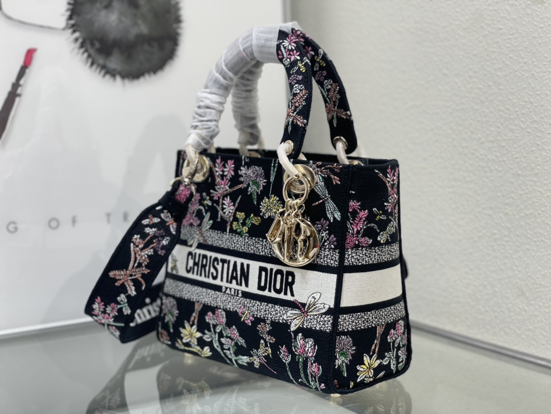 10A + top quality Dior Medium Lady D-Lite Bag 9920 LM003 24cm