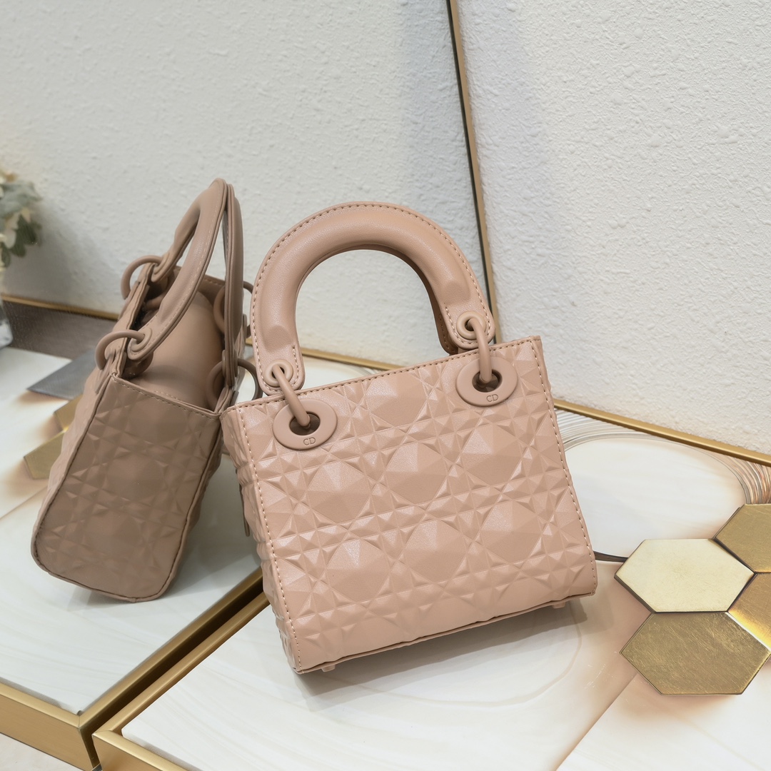 Mini Lady Dior Bag Pink Diamond Motif 3002 XB081 17cm