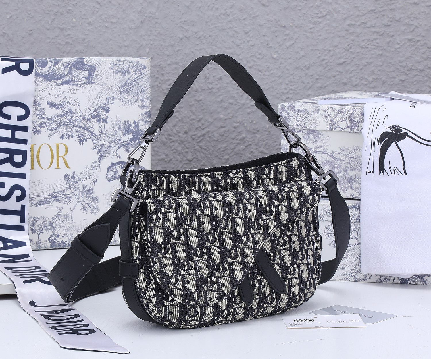 Mini Saddle Soft bag Blue print 1090 XB002 24cm