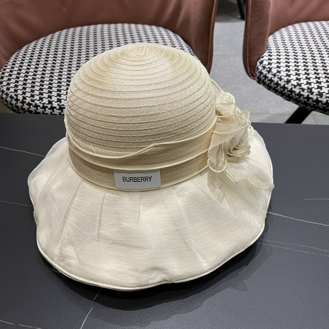 Burberry Hat Organza Flower Sun Hat Accessories