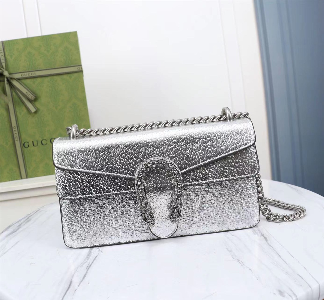 Dionysus Small Shoulder Bag Silver 499623 LM002 25cm