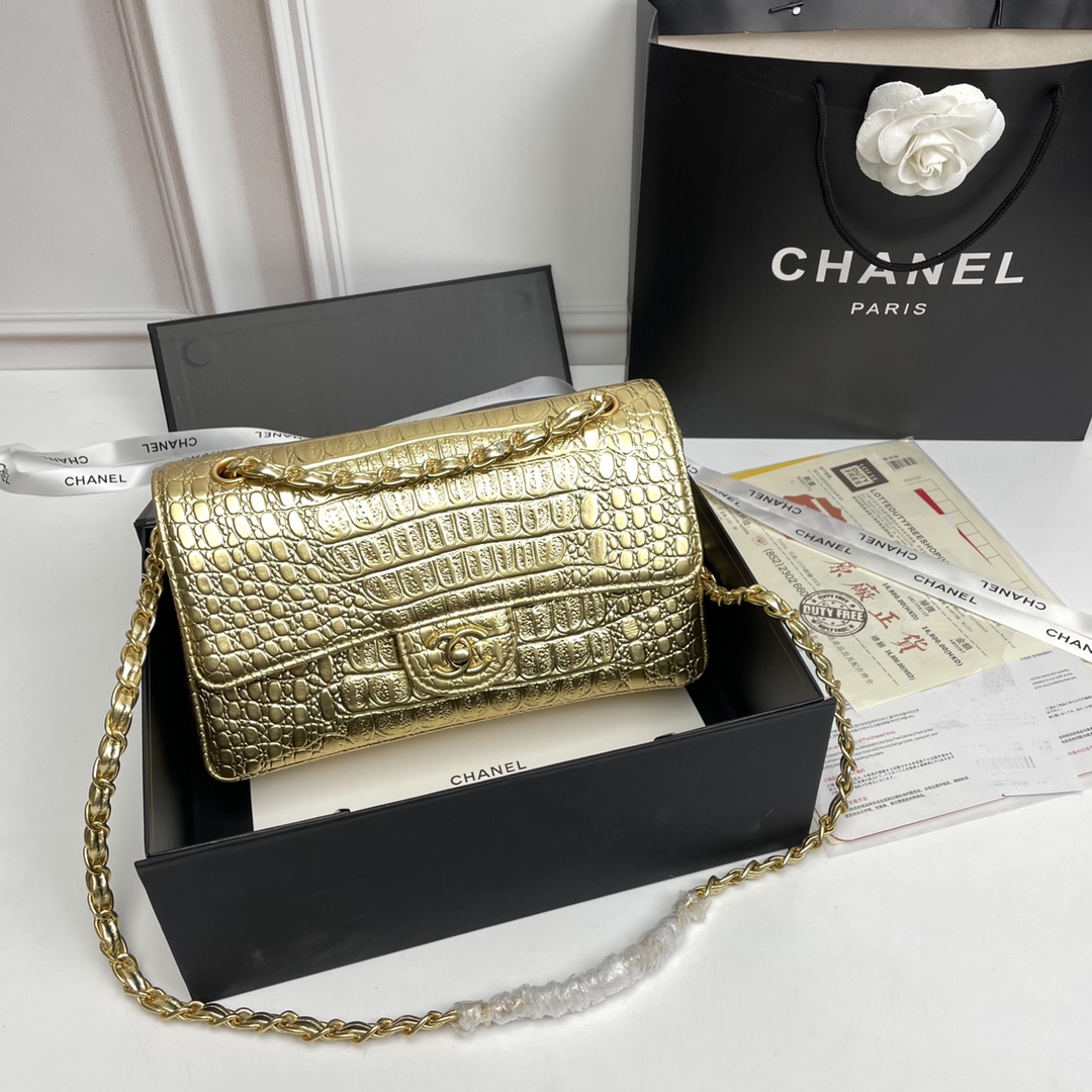 chanel Crocodile pattern bag 1112LM081 25cm