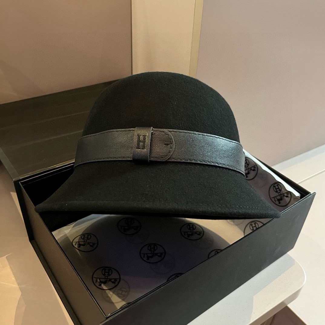 Hermes Hat Wool Hat With Belt 57cm Accessories